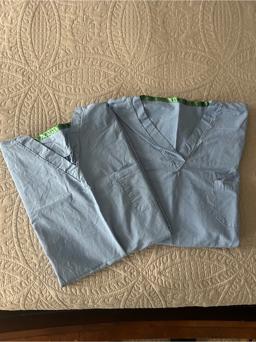 Light Blue Medical Scrub Tops, unisex, a set (2)